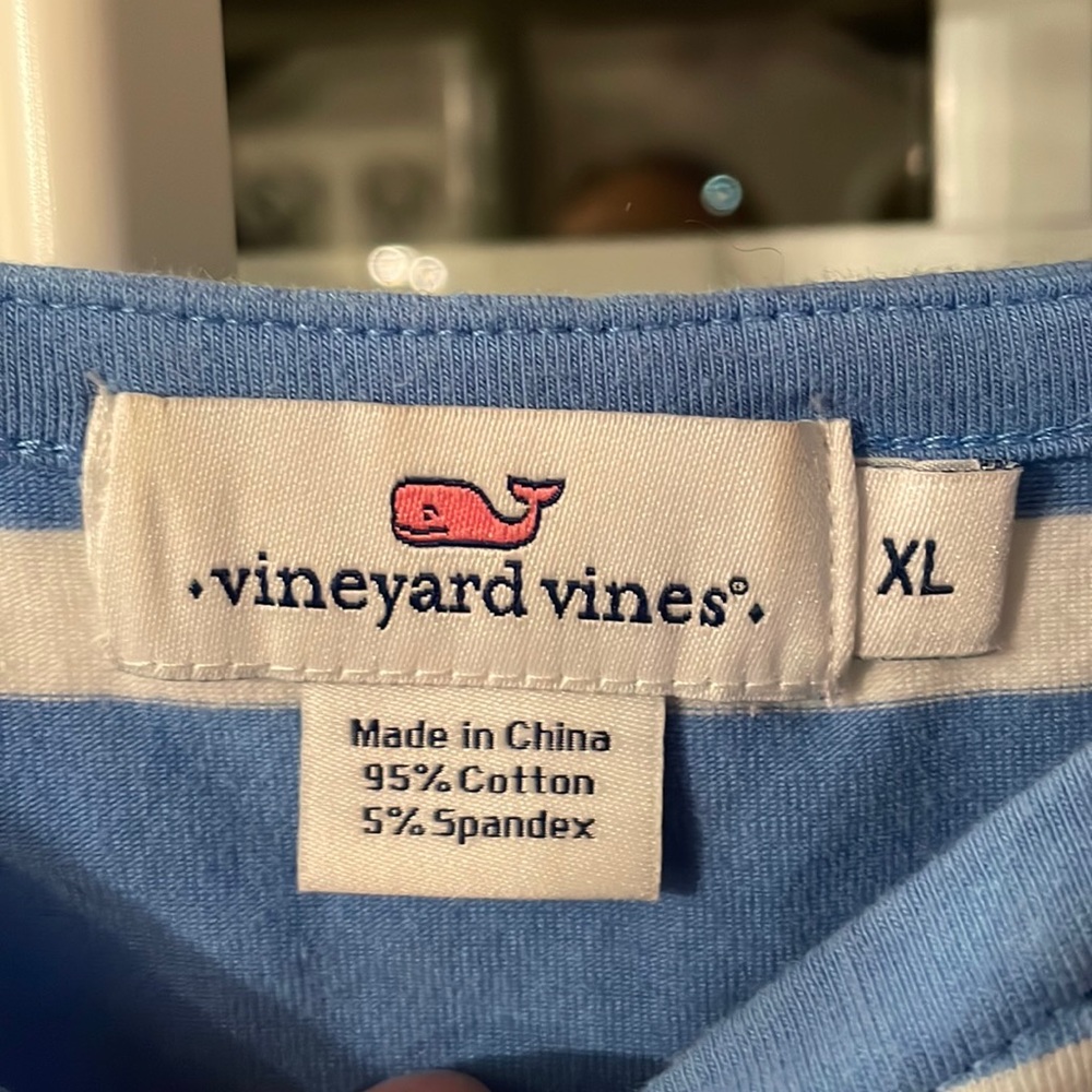 VINEYARD VINES XL blue/navy/white striped dress.